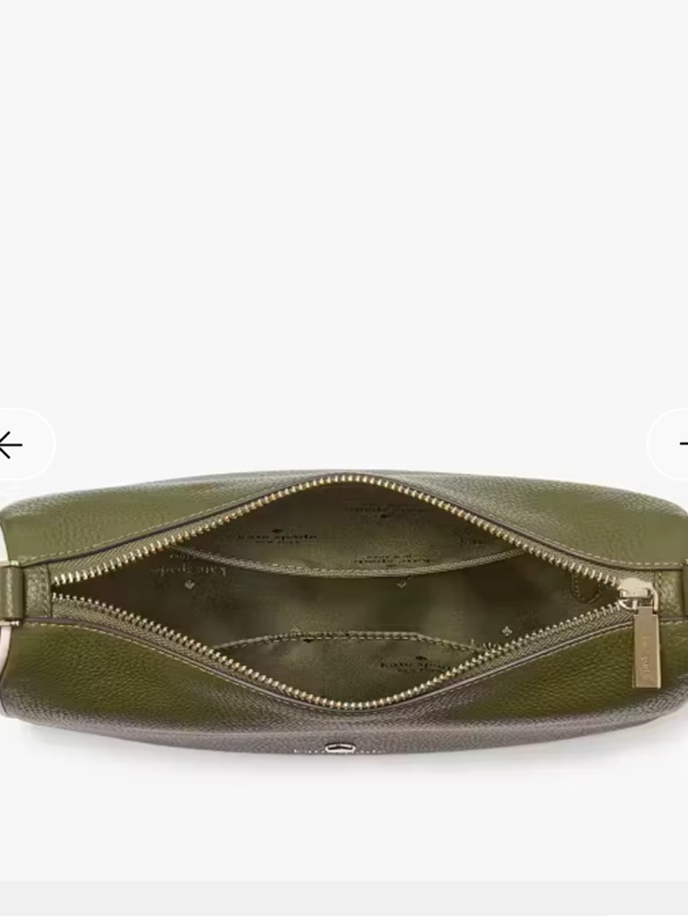 kate spade Olive Green Emma Medium Shoulder Bag with Striped Strap - Picture 4 of 9